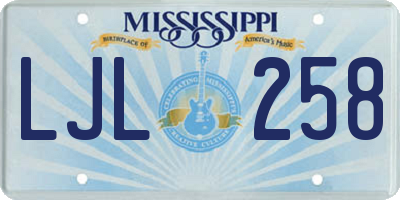 MS license plate LJL258