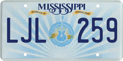 MS license plate LJL259
