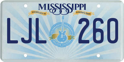 MS license plate LJL260