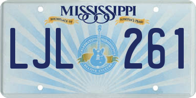 MS license plate LJL261