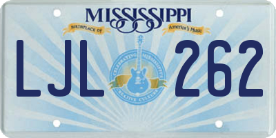 MS license plate LJL262