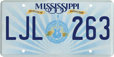 MS license plate LJL263