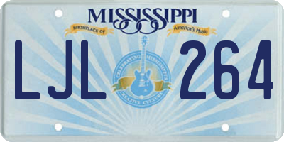 MS license plate LJL264