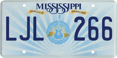 MS license plate LJL266