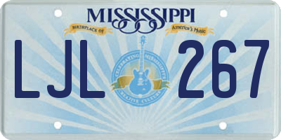 MS license plate LJL267