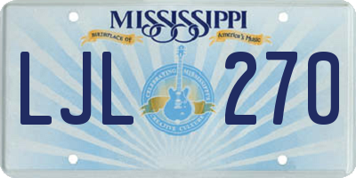 MS license plate LJL270