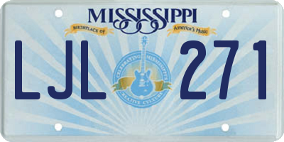 MS license plate LJL271