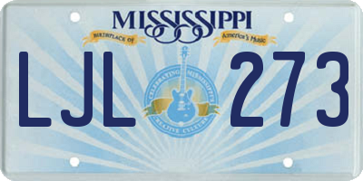 MS license plate LJL273
