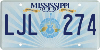 MS license plate LJL274