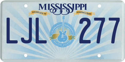MS license plate LJL277