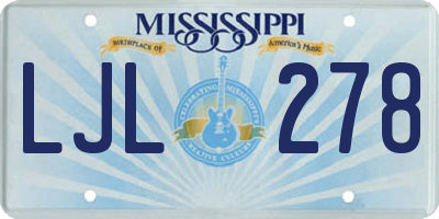 MS license plate LJL278
