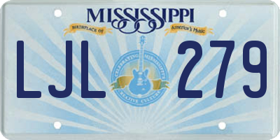 MS license plate LJL279