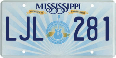 MS license plate LJL281