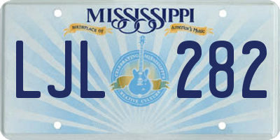 MS license plate LJL282