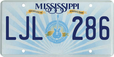 MS license plate LJL286