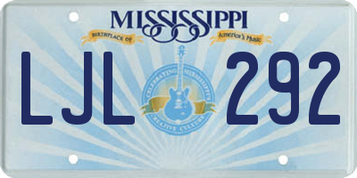 MS license plate LJL292