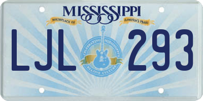 MS license plate LJL293