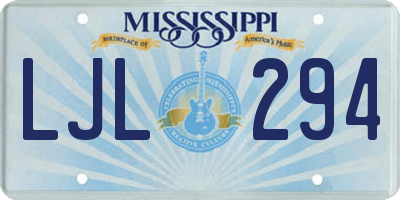 MS license plate LJL294