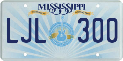 MS license plate LJL300