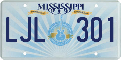 MS license plate LJL301