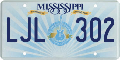 MS license plate LJL302