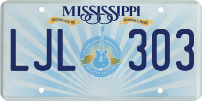 MS license plate LJL303