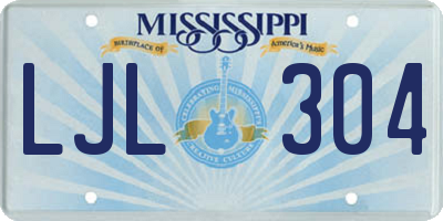 MS license plate LJL304