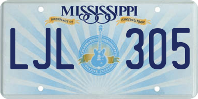 MS license plate LJL305