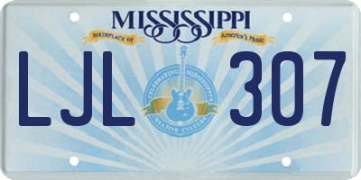 MS license plate LJL307