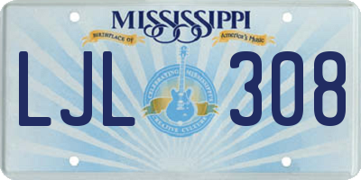 MS license plate LJL308