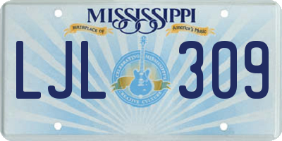 MS license plate LJL309