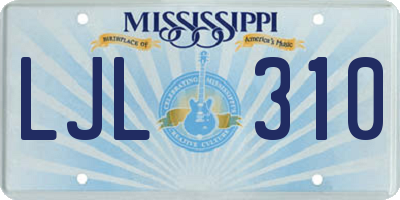 MS license plate LJL310