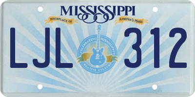 MS license plate LJL312