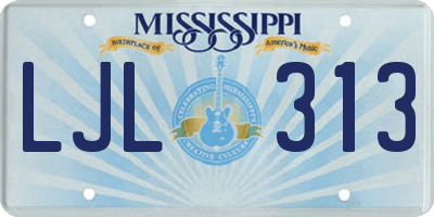 MS license plate LJL313