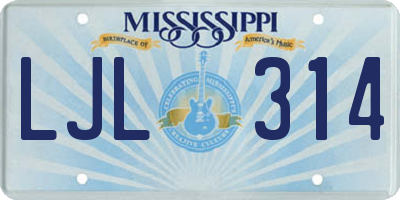MS license plate LJL314
