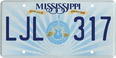 MS license plate LJL317