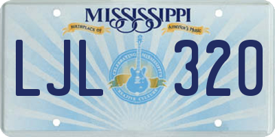MS license plate LJL320