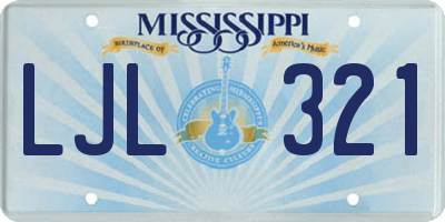 MS license plate LJL321