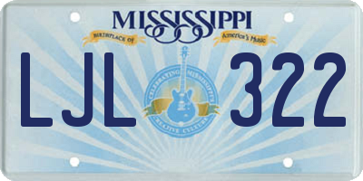 MS license plate LJL322