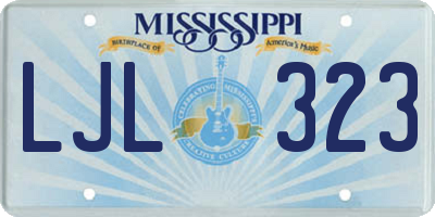 MS license plate LJL323