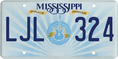 MS license plate LJL324