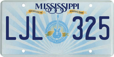 MS license plate LJL325