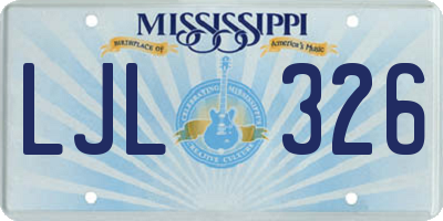 MS license plate LJL326