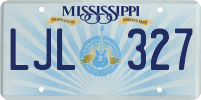 MS license plate LJL327