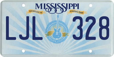 MS license plate LJL328