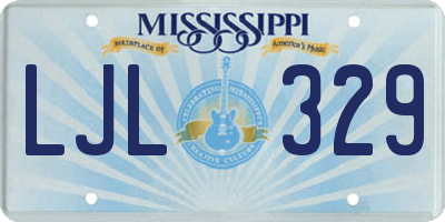 MS license plate LJL329
