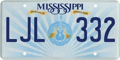 MS license plate LJL332