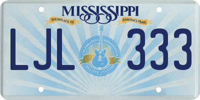 MS license plate LJL333