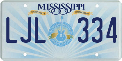 MS license plate LJL334