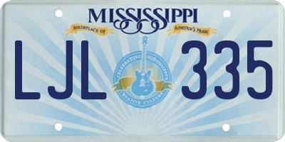 MS license plate LJL335